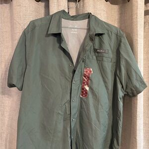 Eddie Bauer Men's Green Casual Button Down Shirt